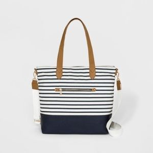 A New Day Blue and White Striped Tote